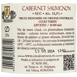 Casa Isarescu | Rezerva | Vin rosu sec Cabernet Sauvignon Rezerva 0.75L