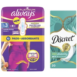 Always | Absorbante marimea 3 Ultra Night, 12 bucati + Absorbante zilnice Waterlily 20 bucati