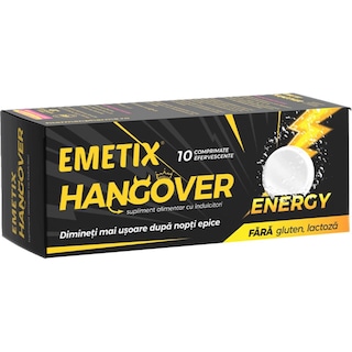 Emetix HANGOVER | Supliment alimentar, 10 comprimate efervescente
