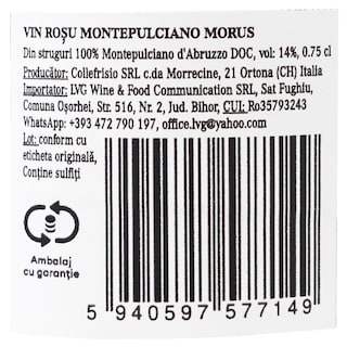 Montepulciano | Vin rosu Montepulciano Morus 0.75L