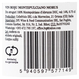 Montepulciano | Vin rosu Montepulciano Morus 0.75L