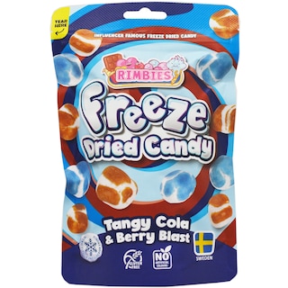 Rimbies | Bomboane crocante liofilizate Tangy Cola & Berry Blast 80g