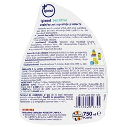 Igienol | Dezinfectant suprafete si obiecte, Sensitive 750ml