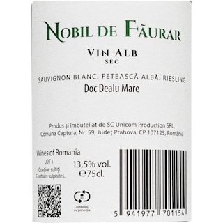 Nobil de Faurar | Vin alb sec 0.75L