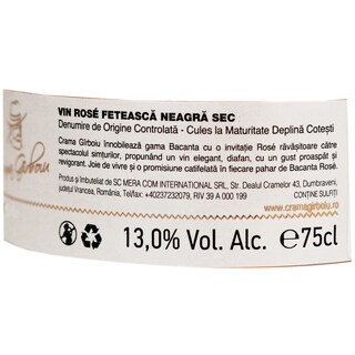 Crama Girboiu | Vin rose sec Bacanta 0.75L