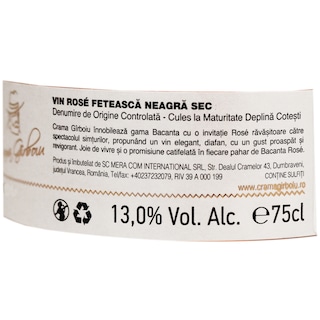 Crama Girboiu | Vin rose sec Bacanta 0.75L