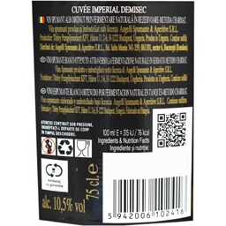 Angelli | Cuvee Imperial | Vin spumant alb demisec 0.75L