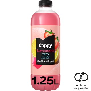 Cappy | Lemonade | Bautura racoritoare cu suc de lamaie si capsuni 1.25L
