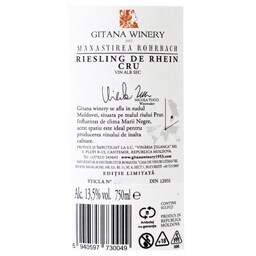 Gitana Winery | Vin alb sec Manastirea Rochbach 0.75L