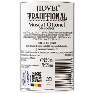 Jidvei | Traditional | Vin alb demidulce Muscat Ottonel 0.75L