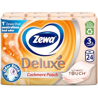 Zewa | Hartie igienica Deluxe Cashmere Peach, 3 straturi, 24 role