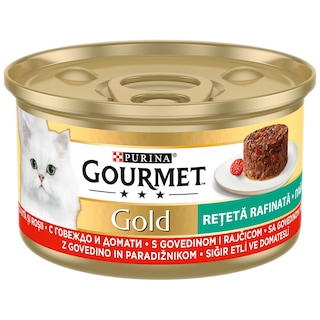 Gourmet | Gold | Hrana umeda pentru pisici, cu vita si rosii 85g