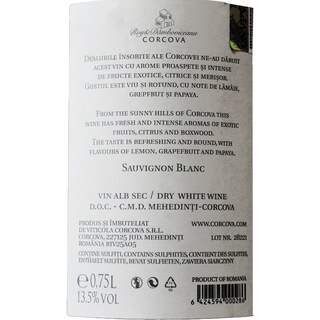 Corcova | Vin alb Sauvignon Blanc 0.75L