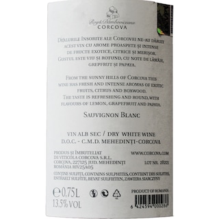 Corcova | Vin alb Sauvignon Blanc 0.75L