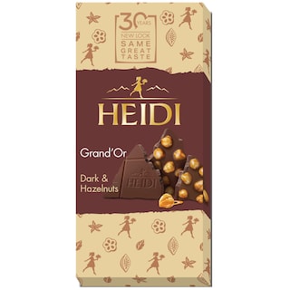 Heidi | Grand'Or | Ciocolata amaruie cu alune de padure intregi caramelizate 100g