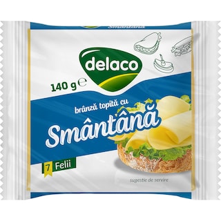 Delaco | Branza topita cu smantana, 7 felii, 140g
