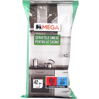 MEGA | Servetele umede pentru uz casnic, 42 buc.