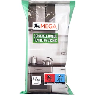 MEGA | Servetele umede pentru uz casnic, 42 buc.