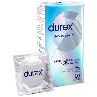 Durex | Prezervative Invisible Regular Fit, 10 bucati