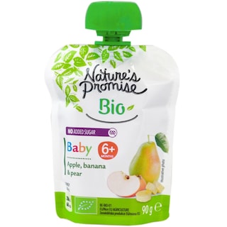 Nature's Promise Bio Baby | Piure eco de mere, banane si pere, 6+ luni 90g