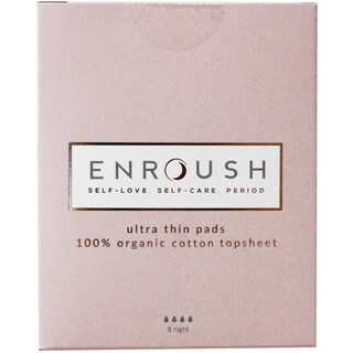 Enroush | Absorbante din bumbac organic, noapte, 8 bucati