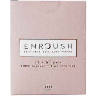 Enroush | Absorbante din bumbac organic, noapte, 8 bucati