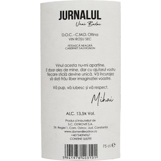 Jurnalul unui Burlac | Vin rosu 0.75L