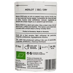 Domeniul Bogdan | Reserva | Vin rosu Merlot eco 0.75l