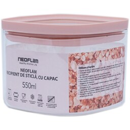 Neoflam | Recipient din sticla, cu capac, 550ml
