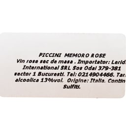 Piccini | Memoro | Vin rose cupaj Nero D'Avola, Merlot si Montepulciano 0.75L