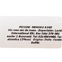 Piccini | Memoro | Vin rose cupaj Nero D'Avola, Merlot si Montepulciano 0.75L