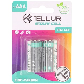 Tellur | Baterie Endura Cell, zinc-carbon, AAA R03, 1.5V, 6 buc/set