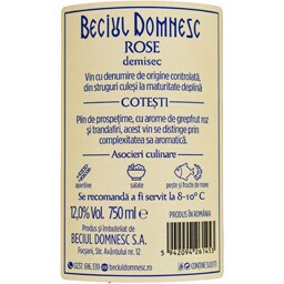 Beciul Domnesc | Vin roze demisec 0.75L