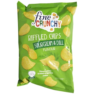 Fine Crunchy | Chipsuri ondulate cu aroma de smantana si marar 150g