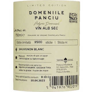 Domeniile Panciu | Vin alb Sauvignon Blanc 0.75L