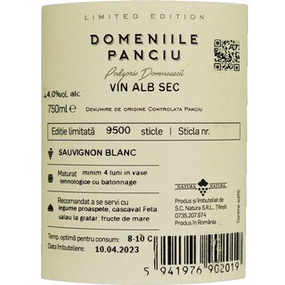 Domeniile Panciu | Vin alb Sauvignon Blanc 0.75L