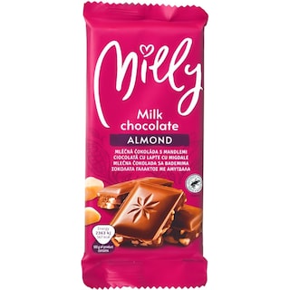 Milly | Ciocolata cu lapte cu bucati de migdale 100g