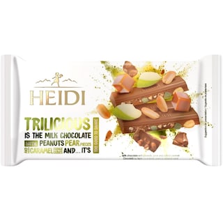 Heidi | Ciocolata cu lapte cu arahide, para si caramel sarat 180g