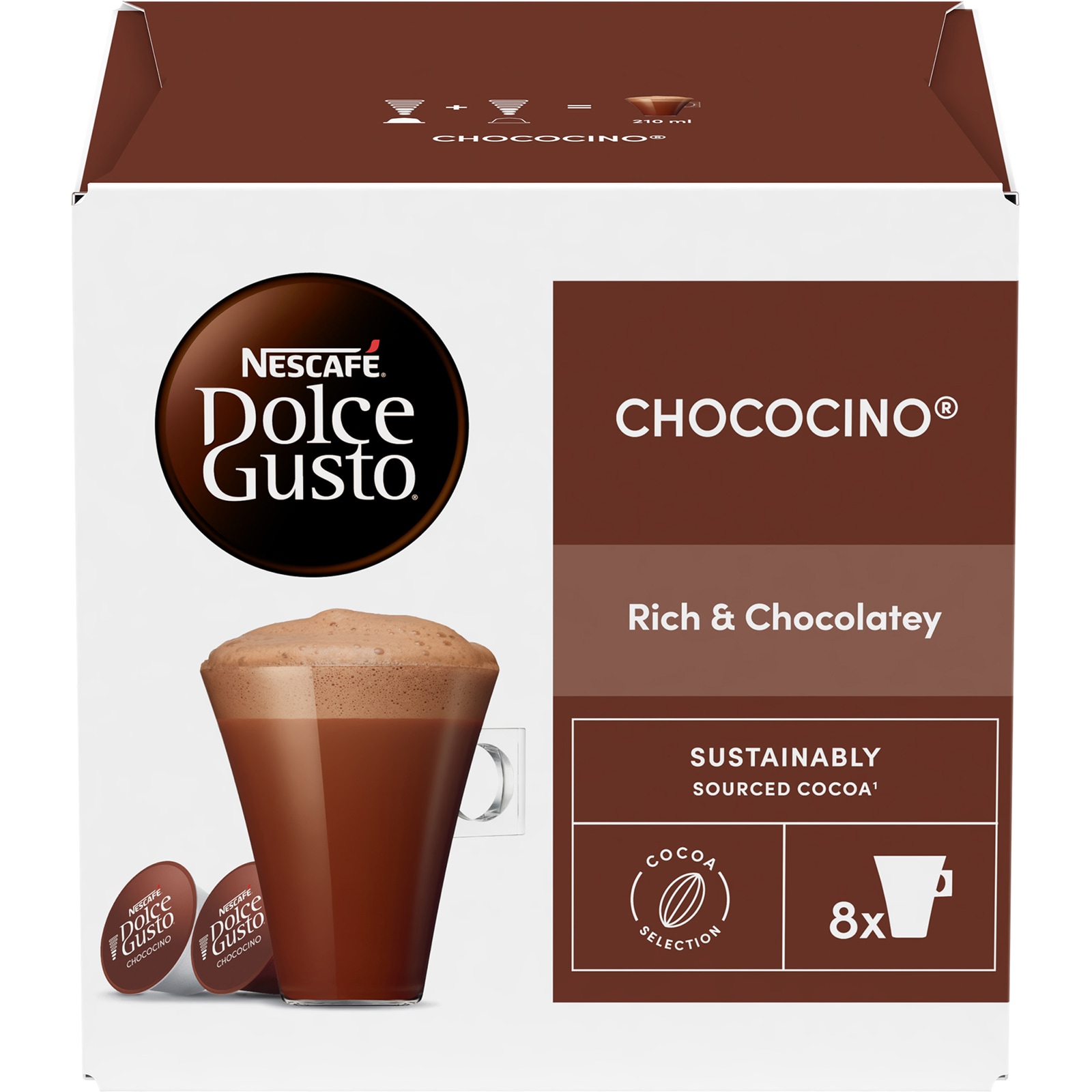 Nescafe | Dolce Gusto | Ciocolata calda Chococino, 16 capsule, 8