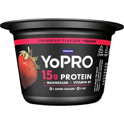 YoPRO | Produs lactat fermentat cu capsuni, bogat in proteine, 0,1% grasime 160g