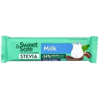 Sweet&Safe | Ciocolata cu lapte cu indulcitori 25g
