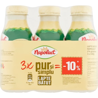 Napolact | Lapte batut 2% grasime 3x330g