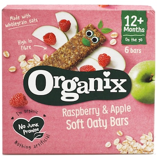 Organix | Batoane ecologice din ovaz integral cu mere si zmeura +12 luni 6x23g