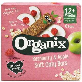 Organix | Batoane ecologice din ovaz integral cu mere si zmeura +12 luni 6x23g