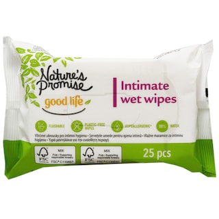 Nature's Promise | Servetele umede pentru igiena intima, 25 bucati