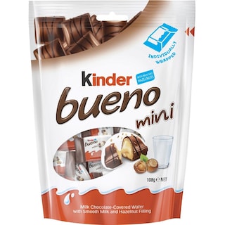 Kinder Bueno | Napolitana trasa in ciocolata, cu umplutura de lapte si alune 108g