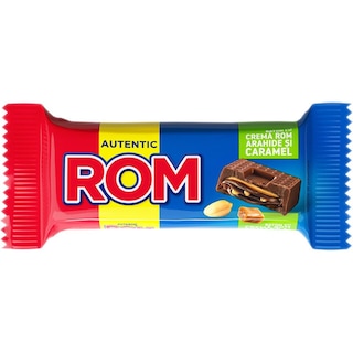 Rom | Baton de ciocolata cu caramel, crema de rom si arahide 29g