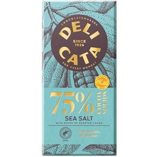 Delicata | Ciocolata neagra cu fulgi de sare de mare, 75% cacao 100g