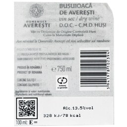 Domeniile Averesti | Vin roze sec Busuioaca de Averesti 0.75L