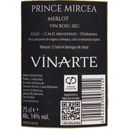 Prince Mircea | Vin rosu Merlot Rezerva 0.75L